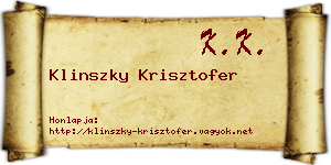 Klinszky Krisztofer névjegykártya