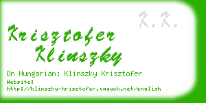 krisztofer klinszky business card